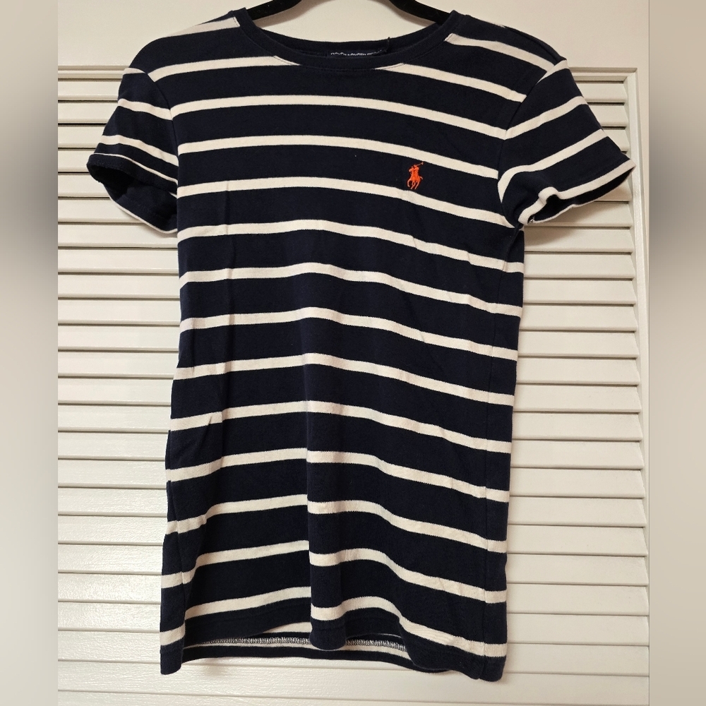 Ralph Lauren Sport - Navy & White Preppy Classic Stripe Short-Sleeve Top